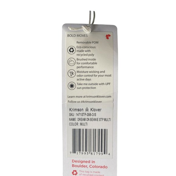 NWT Krimson Klover Hat BEANIE Dream On Apres Ski Removable Faux Fur Pom Multi - Picture 4 of 12